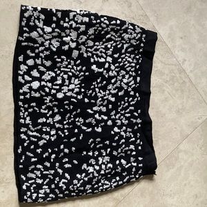 Haute Hippie mini skirt, black with white sequins, size xs, left side zipper